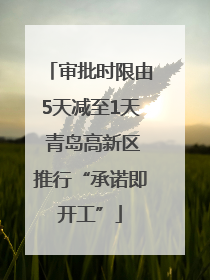审批时限由5天减至1天 青岛高新区推行“承诺即开工”