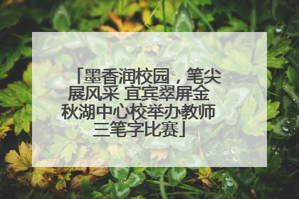 墨香润校园，笔尖展风采 宜宾翠屏金秋湖中心校举办教师三笔字比赛