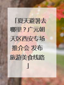 夏天避暑去哪里？广元朝天区西安专场推介会 发布旅游美食线路
