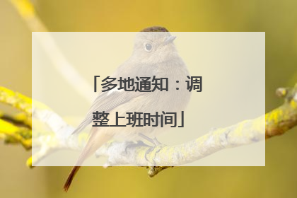 多地通知：调整上班时间