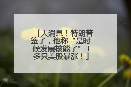 大消息！特朗普签了，他称“是时候发展核能了”！多只美股暴涨！