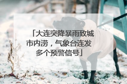 大连突降暴雨致城市内涝，气象台连发多个预警信号