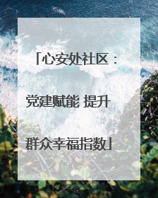 心安处社区：党建赋能 提升群众幸福指数