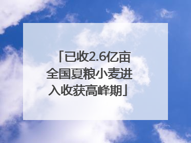 已收2.6亿亩 全国夏粮小麦进入收获高峰期