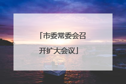 市委常委会召开扩大会议