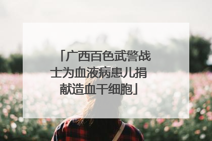 广西百色武警战士为血液病患儿捐献造血干细胞