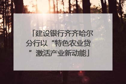 建设银行齐齐哈尔分行以“特色农业贷”激活产业新动能