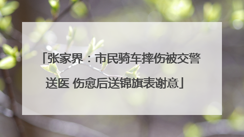 张家界：市民骑车摔伤被交警送医 伤愈后送锦旗表谢意