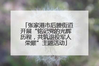 张家港市后塍街道开展“铭记党的光辉历程，共筑退役军人荣耀”主题活动