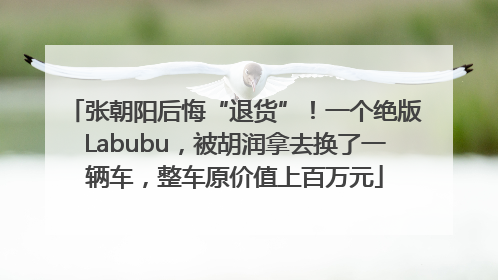 张朝阳后悔“退货”！一个绝版Labubu，被胡润拿去换了一辆车，整车原价值上百万元