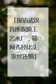 探访武汉首座双膜工艺水厂，筛网孔径比头发丝还细