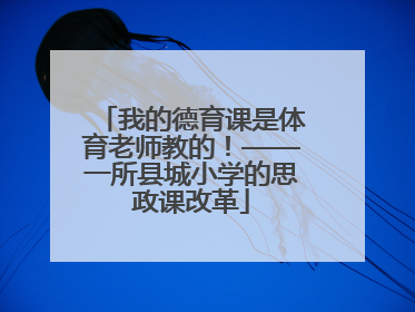 我的德育课是体育老师教的！——一所县城小学的思政课改革