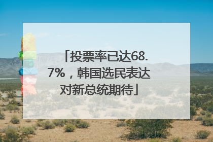 投票率已达68.7%，韩国选民表达对新总统期待