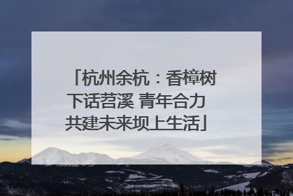 杭州余杭：香樟树下话苕溪 青年合力共建未来坝上生活