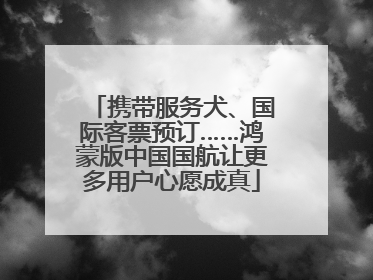 携带服务犬、国际客票预订……鸿蒙版中国国航让更多用户心愿成真