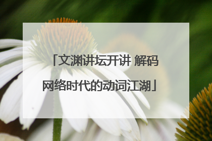 文渊讲坛开讲 解码网络时代的动词江湖