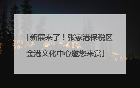 新展来了！张家港保税区金港文化中心邀您来赏