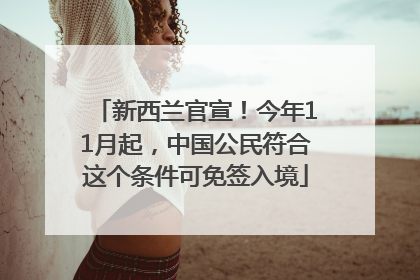 新西兰官宣！今年11月起，中国公民符合这个条件可免签入境