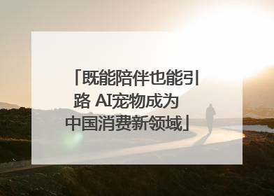 既能陪伴也能引路 AI宠物成为中国消费新领域