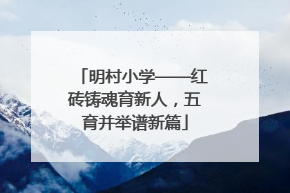 明村小学——红砖铸魂育新人，五育并举谱新篇