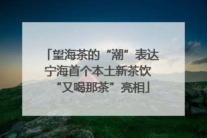 望海茶的“潮”表达 宁海首个本土新茶饮“又喝那茶”亮相