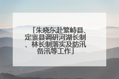 朱晓东赴繁峙县、定襄县调研河湖长制、林长制落实及防汛备汛等工作