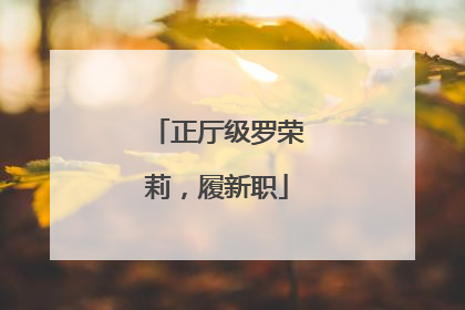 正厅级罗荣莉，履新职