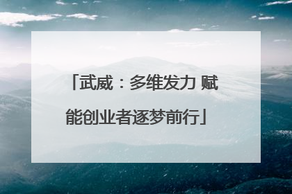 武威：多维发力 赋能创业者逐梦前行