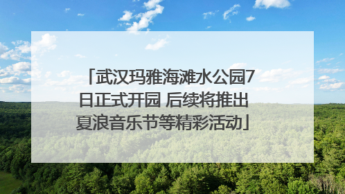 武汉玛雅海滩水公园7日正式开园 后续将推出夏浪音乐节等精彩活动