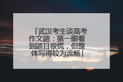 武汉考生谈高考作文题：第一眼看到题目很慌，但整体写得较为流畅