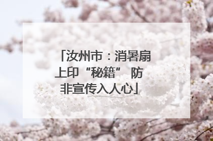汝州市：消暑扇上印“秘籍” 防非宣传入人心