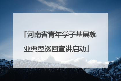 河南省青年学子基层就业典型巡回宣讲启动