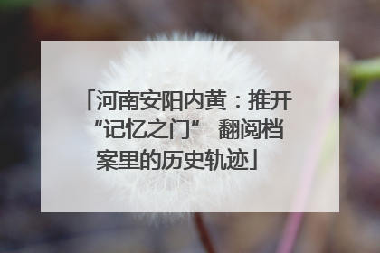 河南安阳内黄：推开“记忆之门” 翻阅档案里的历史轨迹