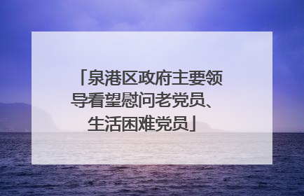 泉港区政府主要领导看望慰问老党员、生活困难党员