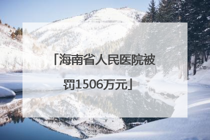 海南省人民医院被罚1506万元