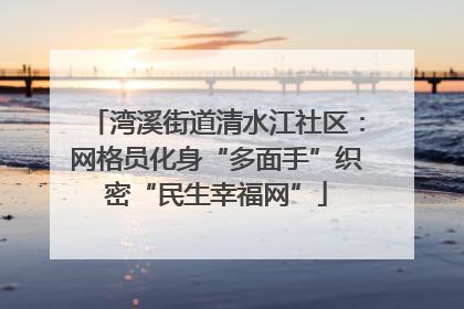 湾溪街道清水江社区：网格员化身“多面手”织密“民生幸福网”