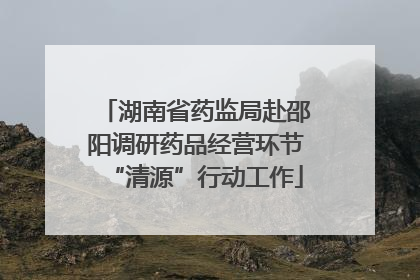 湖南省药监局赴邵阳调研药品经营环节“清源”行动工作