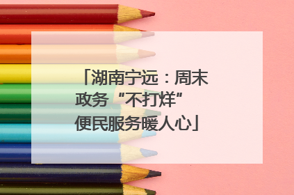 湖南宁远：周末政务“不打烊” 便民服务暖人心