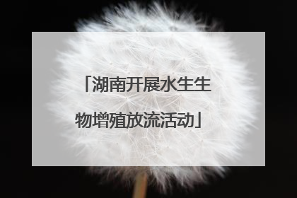 湖南开展水生生物增殖放流活动