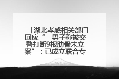 湖北孝感相关部门回应“一男子称被交警打断9根肋骨未立案”：已成立联合专班开展工作