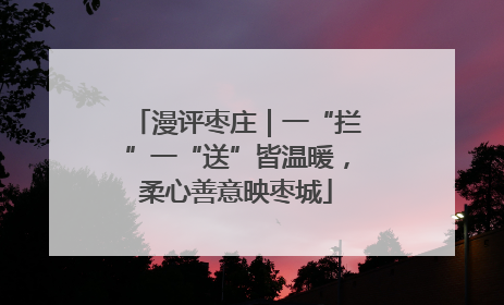 漫评枣庄｜一“拦”一“送”皆温暖，柔心善意映枣城