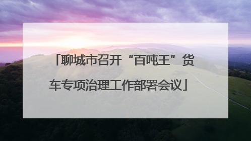 聊城市召开“百吨王”货车专项治理工作部署会议