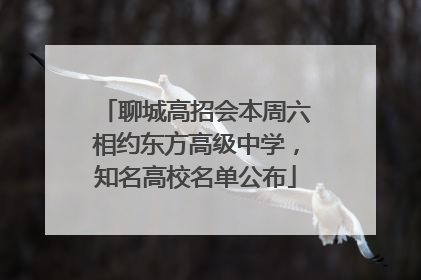 聊城高招会本周六相约东方高级中学，知名高校名单公布