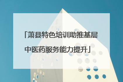 萧县特色培训助推基层中医药服务能力提升