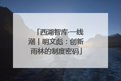 西湖智库·一线潮丨明文彪：创新雨林的制度密码