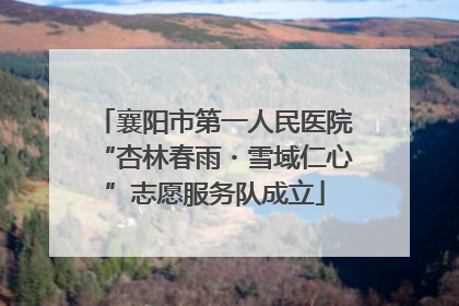 襄阳市第一人民医院“杏林春雨・雪域仁心”志愿服务队成立
