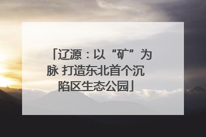 辽源：以“矿”为脉 打造东北首个沉陷区生态公园