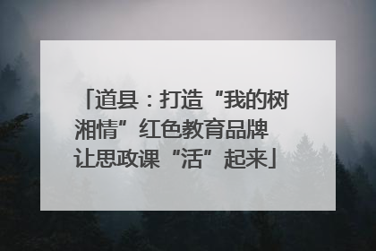 道县：打造“我的树湘情”红色教育品牌 让思政课“活”起来
