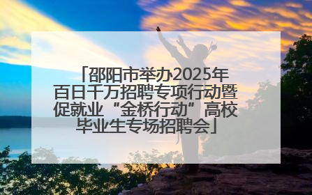 邵阳市举办2025年百日千万招聘专项行动暨促就业“金桥行动”高校毕业生专场招聘会