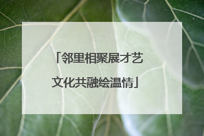 邻里相聚展才艺 文化共融绘温情